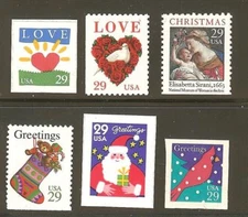 US Scott # 2813 - 2814 Love, 2871, 2872, 2873, & 2874 / 1994 6 Booklet Set MNH 