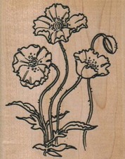 Pretty Posies 2 1/2 x 3" Rubber Stamp, Flower Stamp, Nature Stamp, Plant Stamp