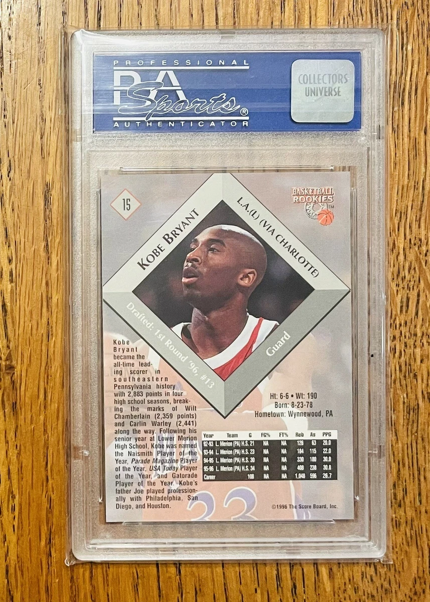 1996 Score Board Kobe Bryant Basketball Rookies RC #15 PSA 10 Gem 