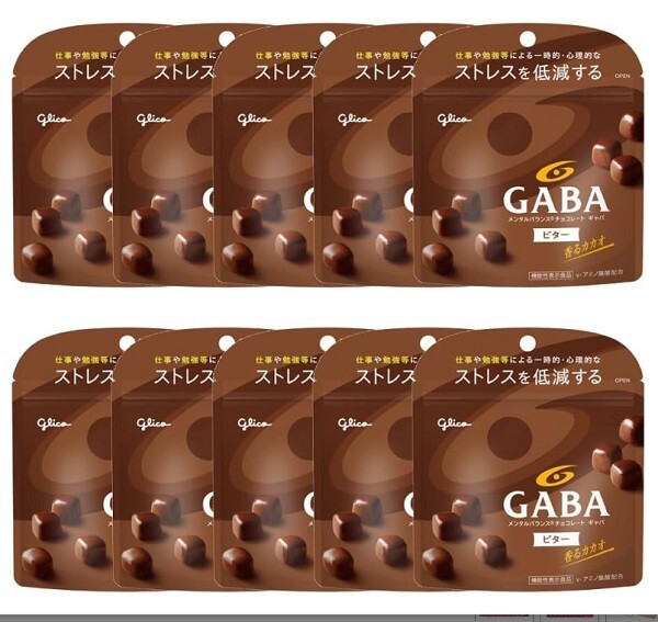 Glico GABA Mental Balance Bitter Chocolate Stand Pouch set of 10