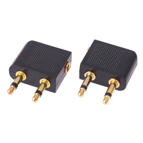 2PCS Portable Aviation Headset Conversion Plug Plane Seat Headphones Socket - Afbeelding 8 van 12