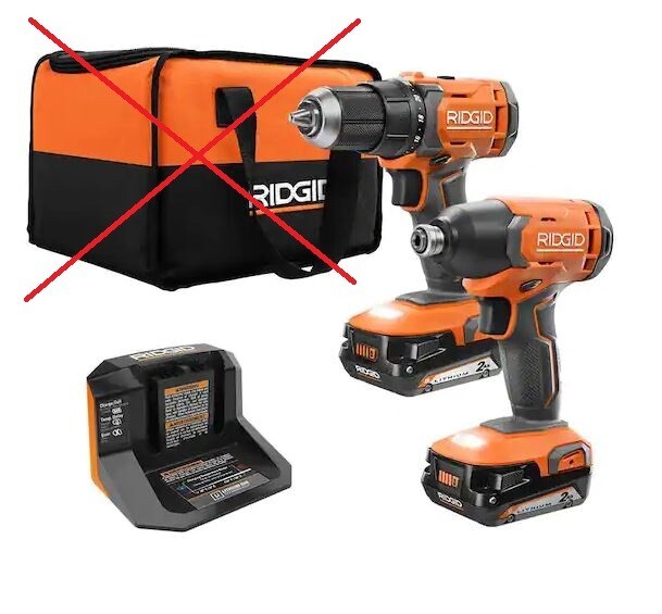 REFURB -RIDGID R9272 Combo Kit Drill & Impact Driver 18V w/ Battery X2 & Charger