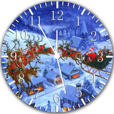Christmas Santa Claus Frameless Borderless Wall Clock Nice Gifts or Decor W348