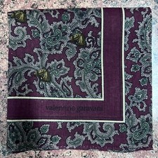 PAISLEYS RED FLORA GREEN HANDKERCHIEF CLASSIC COTTON MEN POCKET ART SQUARE 18"
