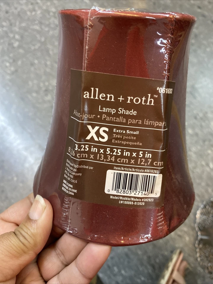 2 NUEVAS Pantalla de Lámpara Allen and Roth Extra Pequeña Borgoña, 3.25"x 5.25"x 5" Foto 2 de 4