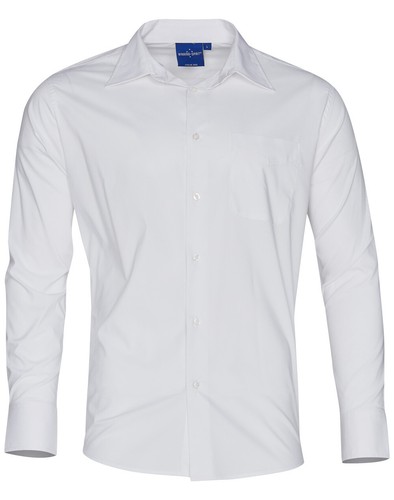 Mens Shirt Size S M L XL 2XL 3XL 4XL 5XL Long Sleeve Poplin Stretch Business - Picture 3 of 9