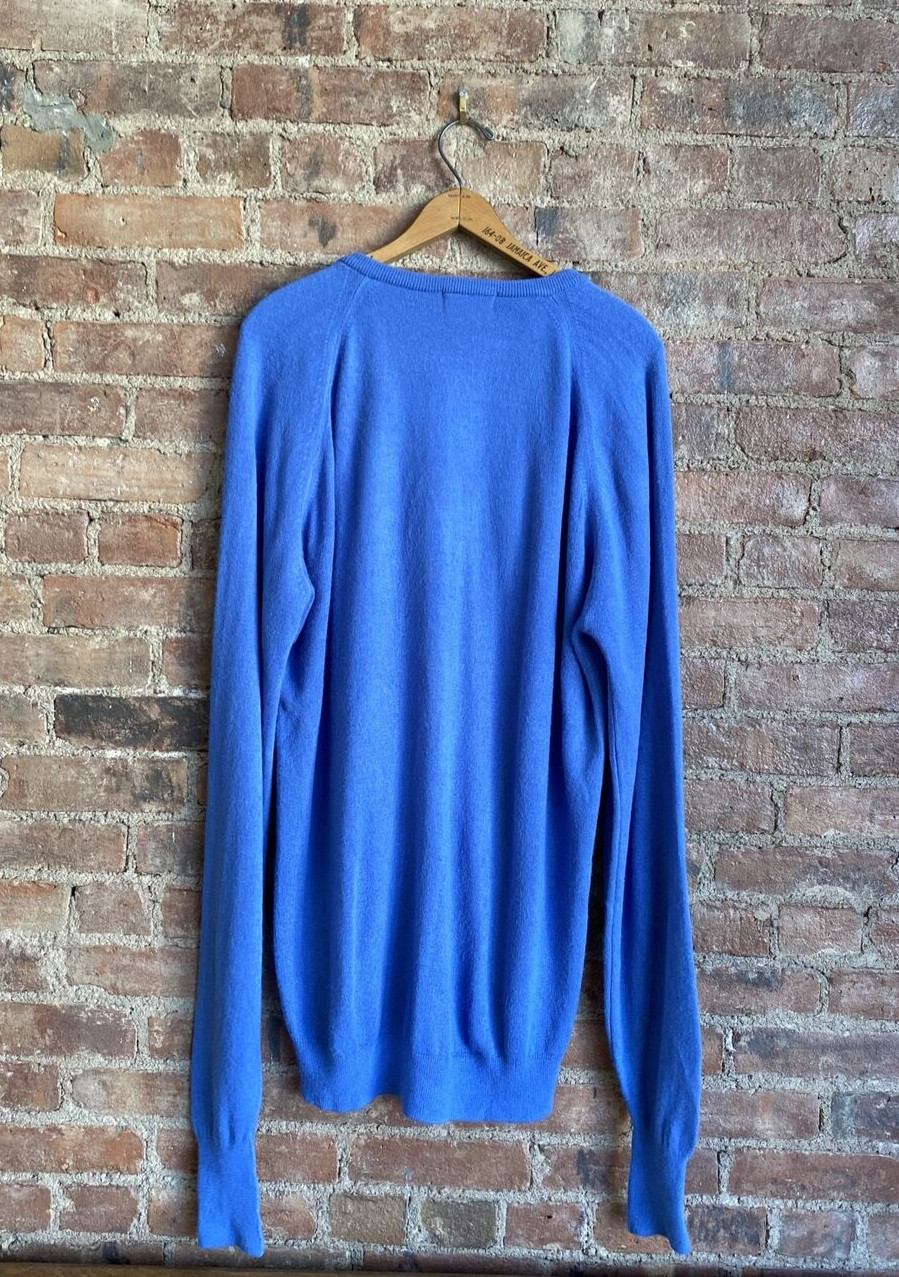 Vintage Calvin Klein Men's Sweater, Size XXL, Blue 100percent Cashmere image 4