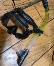 Oceanic MINI Shadow Frameless Scuba Diving Snorkeling Mask - Black W Snorkel