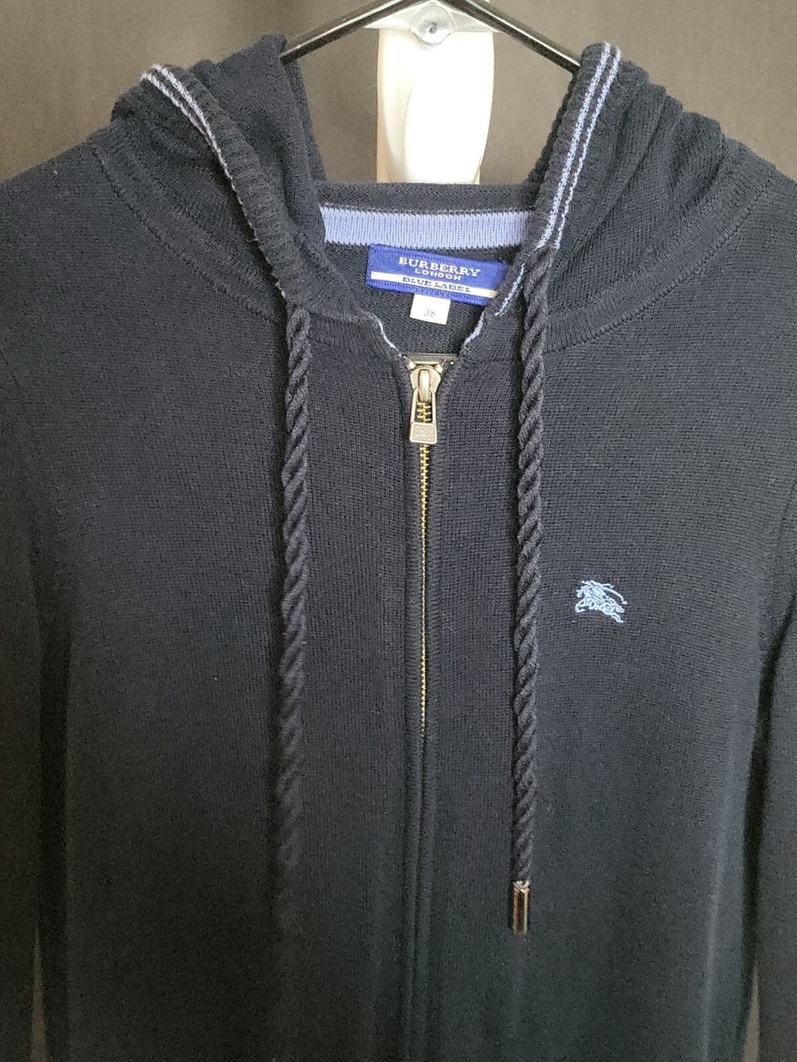 トップス 90s Burberry blue label knit hoodie 90s Burberry blue label knit hoodie