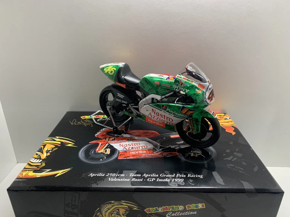 MINICHAMPS 1/12 VALENTINO ROSSI 1999 APRILIA RS 250 GP IMOLA DIECAST MODELLINO - Immagine 3 di 3