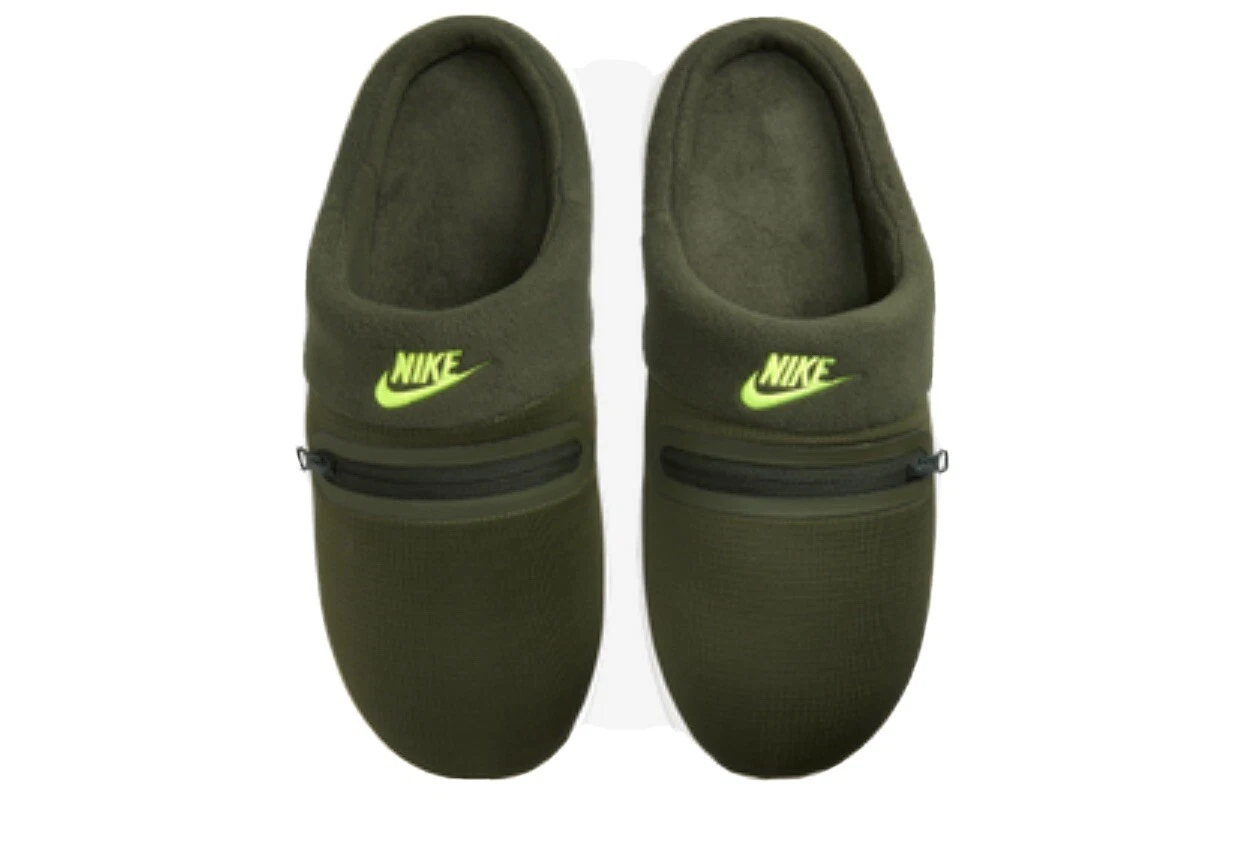 Nike Burrow Slippers Slip On Fleece Slipper Khaki Size 7 US 40 EU NEW No Box
