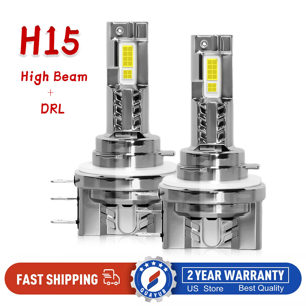 For Mercedes-Benz GLA250 2015-2019 2x H15 LED Headlight Bulbs High Beam DRL Kit