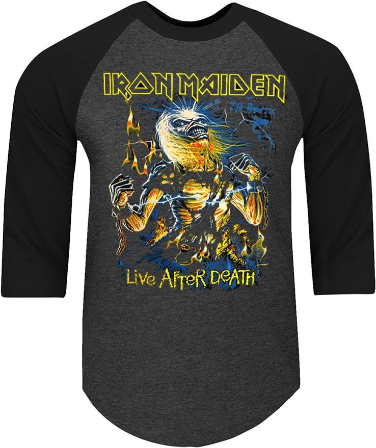 IRON MAIDEN LIVE AFTER DEATH ROCK SHIRT RAGLAN 3/4 SLEEVE