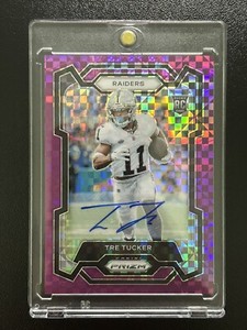 2023 Panini Prizm Tre Tucker #362 Purple Power RC Auto /49 Las Vegas Raiders
