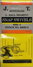 Black Ball Bearing Snap Swivels size 0, 3 In A Pack