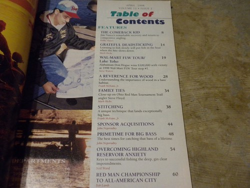 Bass Fishing April 1998 Magazine - Wal-Mart FLW Tour Update - Jim Nance - Picture 2 of 3