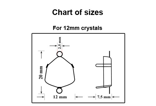 Brass Base/Connector for Embedding Trilliant Shape Crystals 12mm * Choose Color - Bild 2 von 4