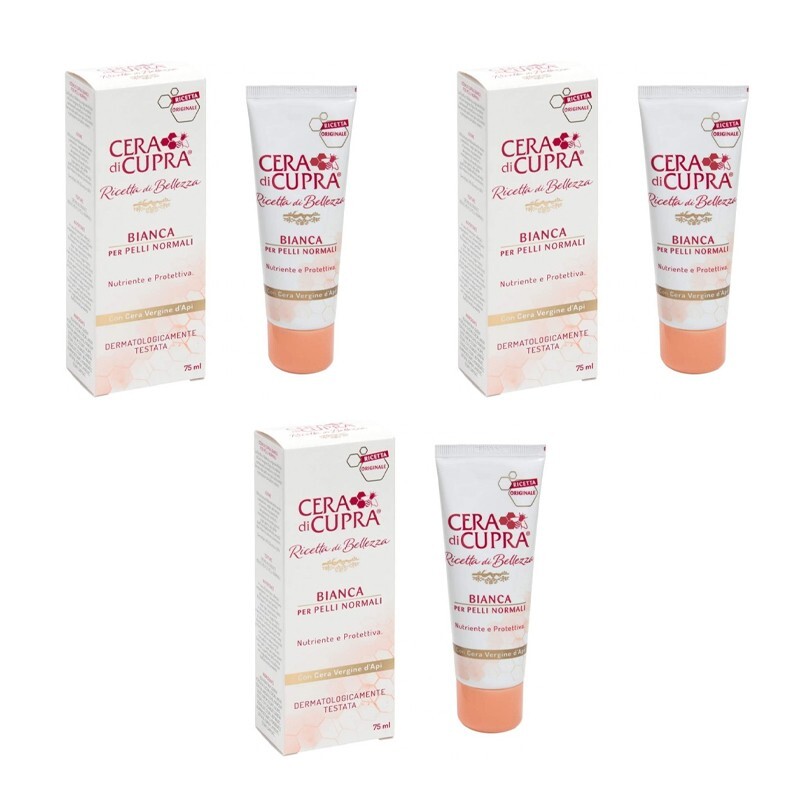 3 pz CERA DI CUPRA BIANCA Crema Tubo per pelli normali  75ml