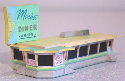 MARKET DINER Florida Beach Art Deco Cantilever Roof Lefton Roadside USA 1993 MIB