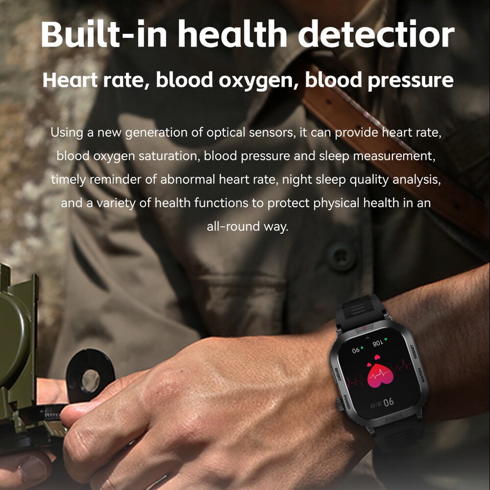 Smart Watch Men Women Fitness Tracker Sleep Heart Rate Watch for