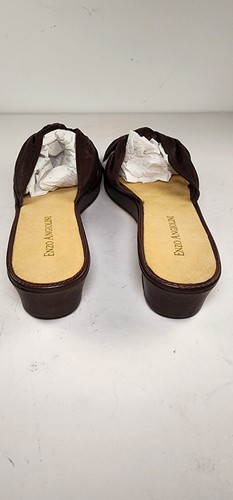 Enzo Angionni Women's EAKAM LEATHER SLIP ON DARK BROWN Slides Size 8.5 - Picture 6 of 7
