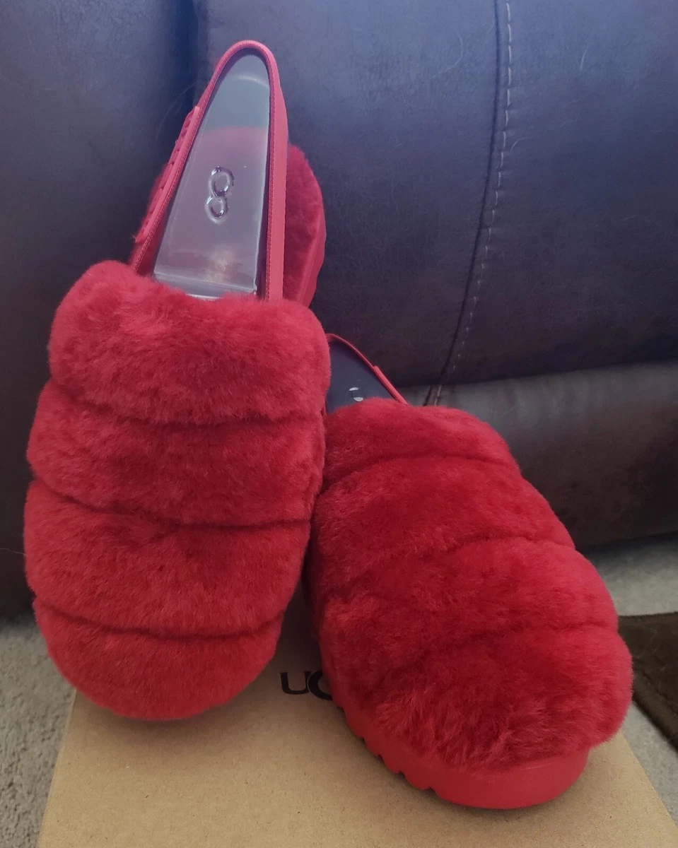 Red sheepskin best sale slippers