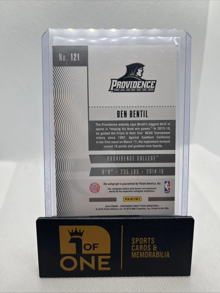 2016 Contenders Draft - Auto Ice #23/23 - Ben Bentil - Providence - Image 2 of 2
