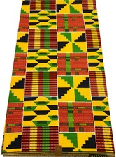 High Quality Kente Print/African Wax Print/African Fabric/ Multicolor-6 Yds
