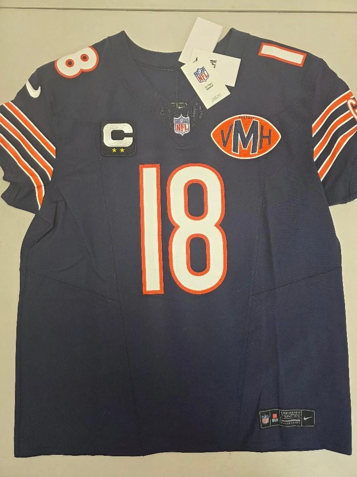 NFL TEAM APPAREL Bears CALEB WILLIAMS Vapor Elite FUSE 2025 w/Captain VMH Patch JERSEY NAVY