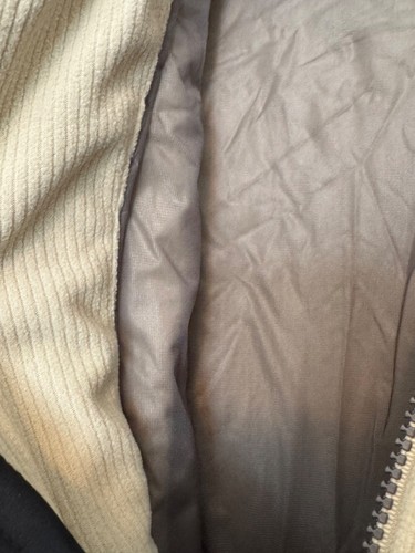Vintage Sunice beige Cordweste XL mit durchgehenden Reißverschlusstaschen & besticktem Wappen - Bild 5 von 5