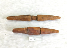Vintage Handmade Wooden Camel Nose Peg Ring Decorative Collectible Pair WN331