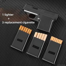 New Lighter Cigarette Case Jet Flame Pistol Gun Gas Cigar Butane Turbo Windproof