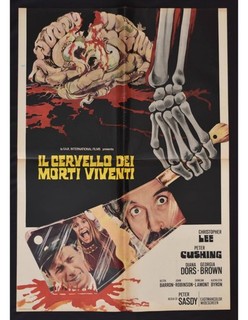 manifesto IL CERVELLO DEI MORTI VIVENTI Hammer christopher lee peter cushing S06