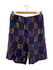 GUCCI Shorts 46 Silk NVY 672698 ZAJOZ 22ss GG Logo