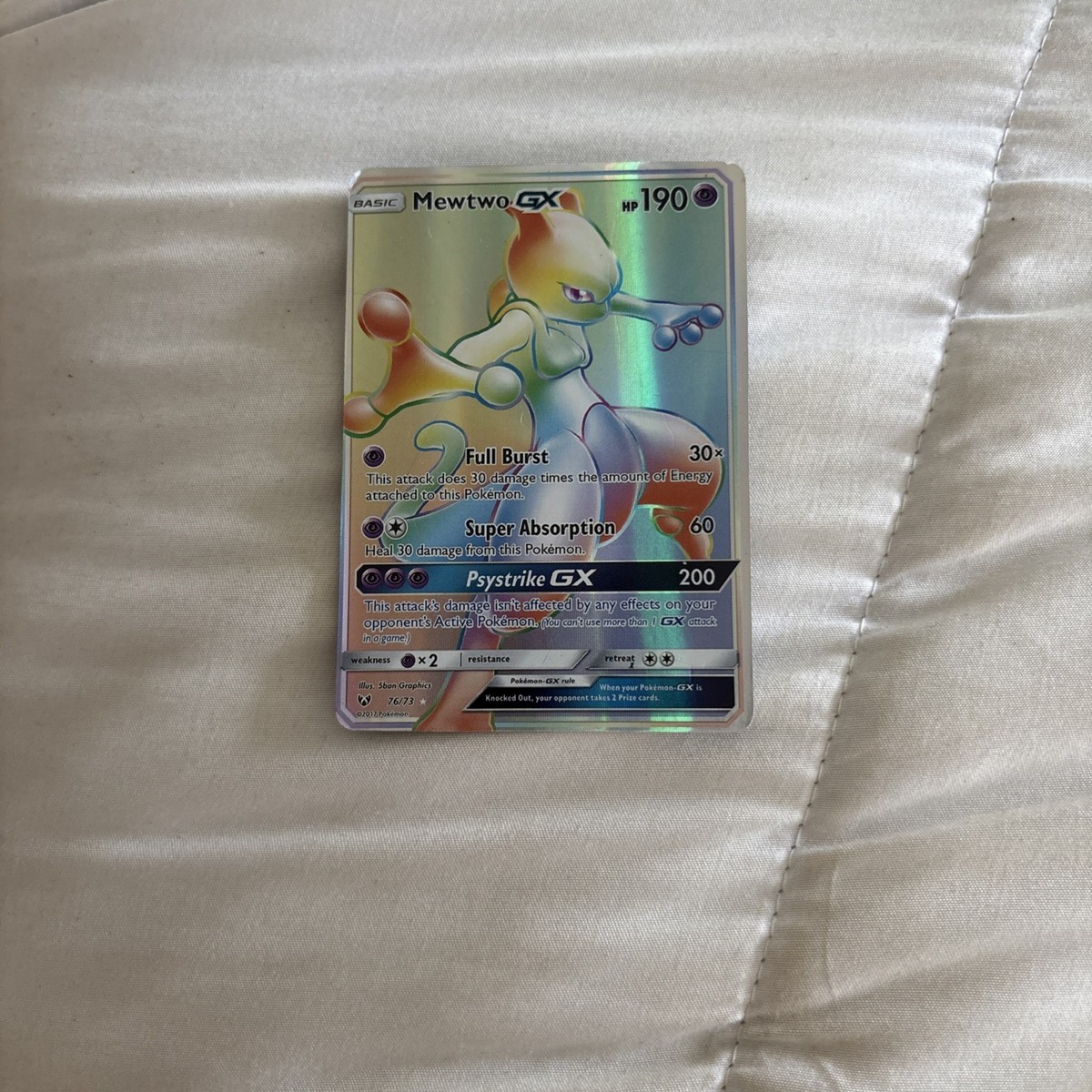 Pokemon Mewtwo GX Full Art 76/73 Shining Legends Rainbow Secret