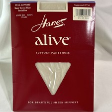 Vintage HANES Alive Sheer Full Support Pantyhose 811 Size B Pearl - NEW
