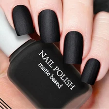 ASMAYSA Black Matte Nail Polish, Matte Top Coat Black Nail Polish Fast Dry, H...