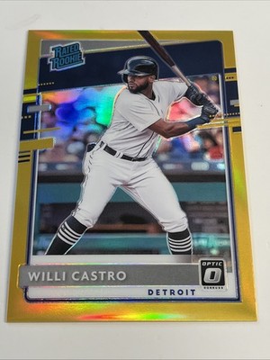 2020 Panini Donruss Optic Willi Castro/10 Rated Rookie Detroit Tigers Gold RC