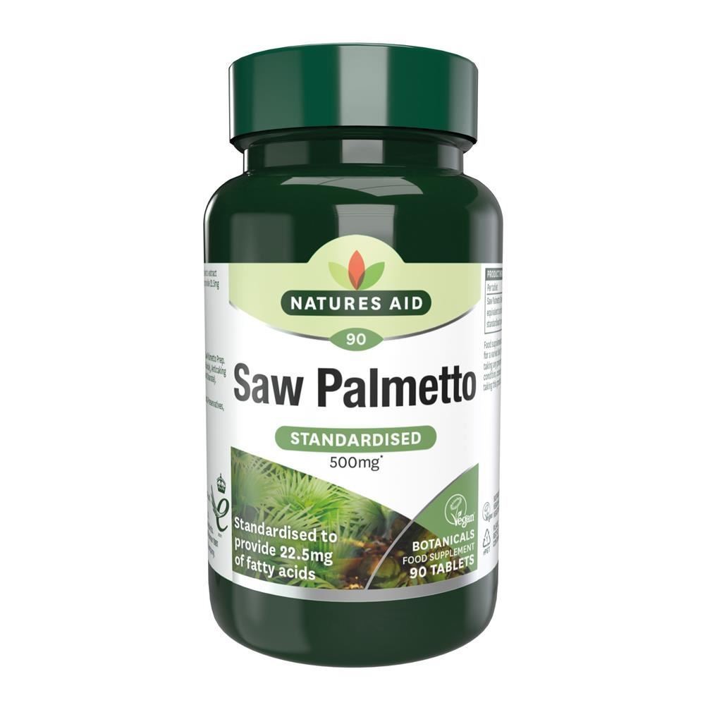 Natures Aid Saw Palmetto 500mg 90 Tablets - 2 Pack