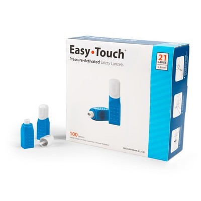 Easy Touch 821241 Safety Lancet, Pressure Activated, 21 g x 2.4 mm (Pack of 1...