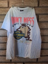 Harley-Davidson Men  s XL Gray Crew Neck Short Sleeve Looney Tunes Taz T-Shirt