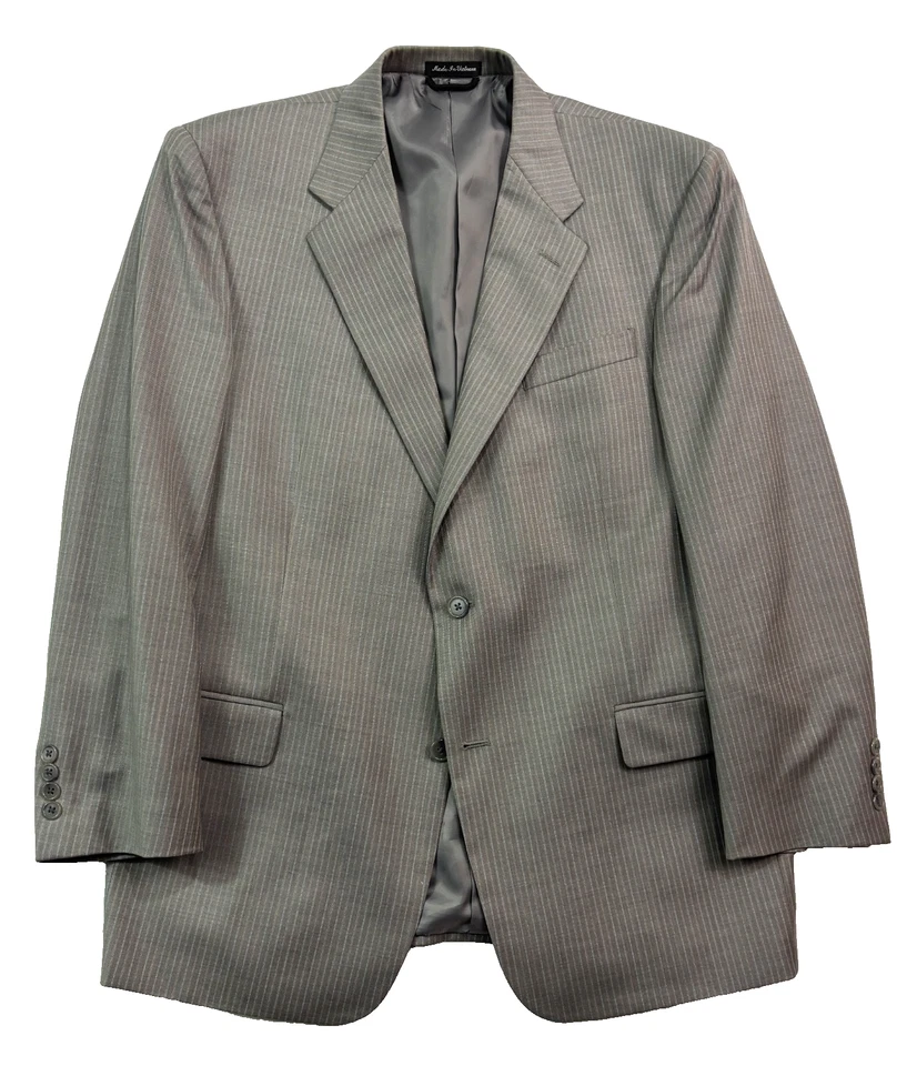 Traje Pantalón Pierre Cardin 42S 36x29 2 piezas Gris Rayas 100% Lana Frente Plano Para Hombre Foto 2 de 4