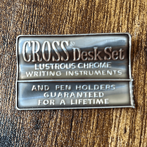 New 1970s Cross Classic Lustrous Chrome Desk Set Ballpoint Pen Cherry Base Boxed - Picture 4 of 7