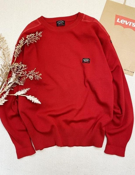 Women Paul & Shark Sweater Red Acrylic 40 / L / 48 #C325