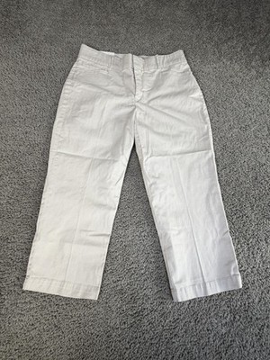 Gloria Vanderbilt Pants Womens 6 Beige Capri Stretch Twill Straight Casual