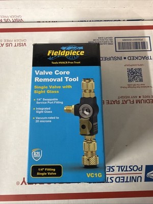 Fieldpiece VC1G Valve Core Tool, 1/4'' Port Fitting w/ Sight Glass A2L Compatible