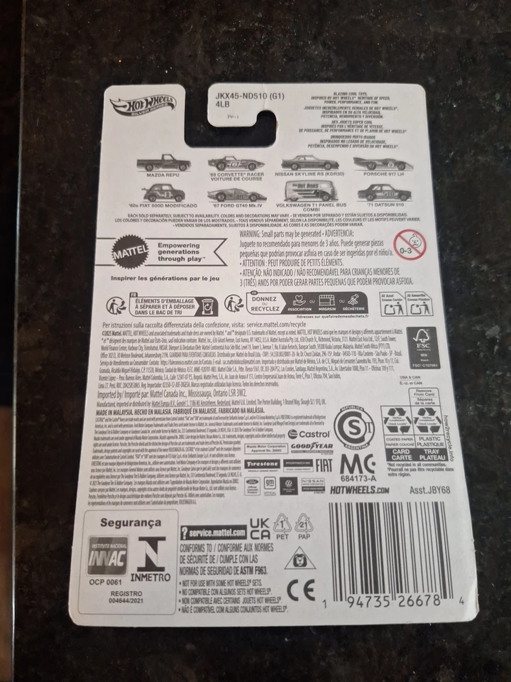 Ford GT40 Mk.IV plateado fundido a presión escala 1:64 #6/8 Hot Wheels The Hot Ones '67 nuevo Foto 2 de 2