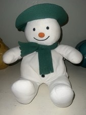 Vintage Eden Snowman Plush 15  Raymond Briggs Green Hat Scarf 90s