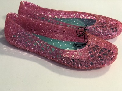 Girls Size 3 Jelly Sandals Sparkling Pink Shoes