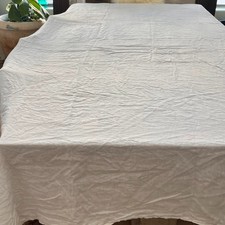 Casaluna King Size 100 Linen Flat Sheet Off White